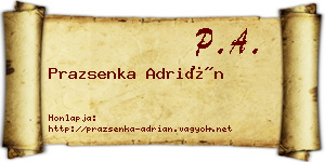 Prazsenka Adrián névjegykártya